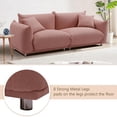 thumbnail image 3 of Holaki Mid Century 86" Modern Couch for Living Room, Lambswool Fabric 3 Seater Sofa, Solid Wood Frame and Stable Metal Legs Couch with 2 Pillows, Apartment Small Space, Pink, 3 of 7