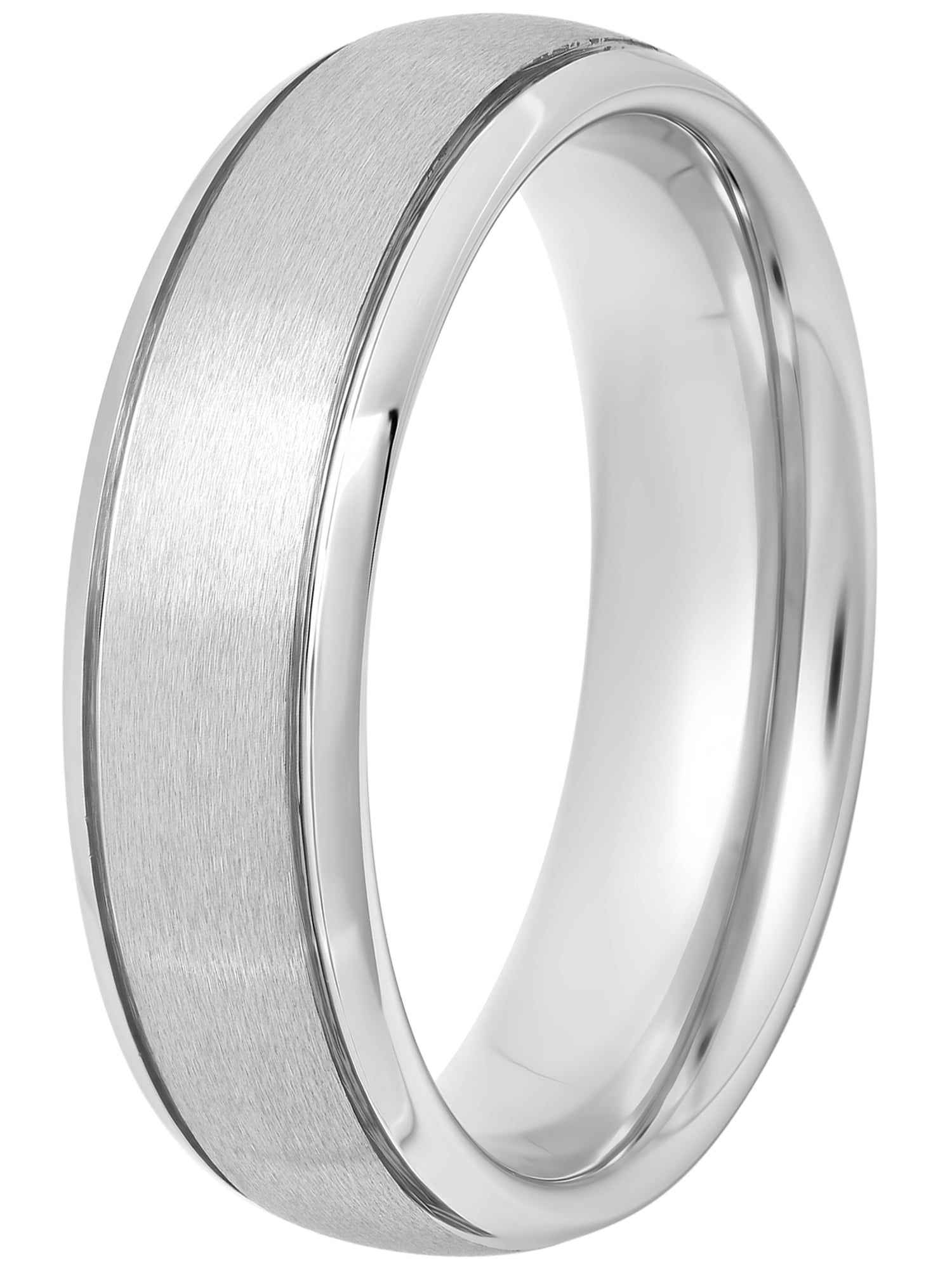 Brilliance Fine Jewelry Men's Tungsten 6MM Grooved Comfort Fit Wedding Band - Mens Ring