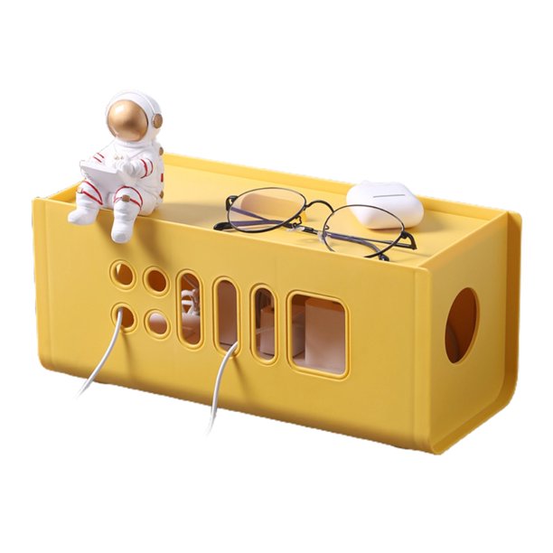 GENEMA Cable Management Storage Box with Lid Hollow Plastic Power