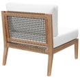 thumbnail image 4 of Lounge Sofa Middle Chair, Grey Gray Natural, Teak Wood, Outdoor Patio Balcony Cafe Bistro Garden Hospitality Restaurant, Modern Contemporary HB34229, 4 of 7