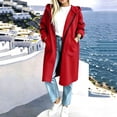 thumbnail image 2 of FAVIPT Oversized Long Sweatshirt for Women Zip Up Long Sleeve Pockets Hooded Jackets Casual Loose Fall Winter Fashion Trench Coats Red,L, 2 of 6
