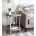 thumbnail image 5 of Kate and Laurel Bellport Shabby Chic Round Side Accent Table or Plant Stand with Turned Legs and Lower Shelf, Distressed Gray Finish, 5 of 5