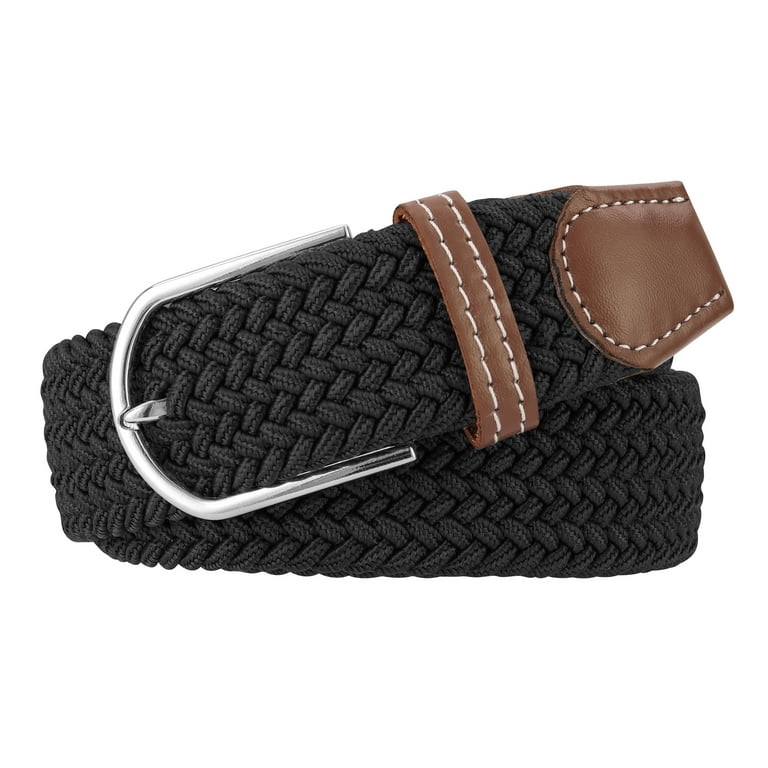 Mens leather top stretch belts