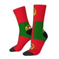 thumbnail image 2 of Women Crew Graphic Print Tube Socks Portugal Flag Pattern Design Ladies Socks, 2 of 7