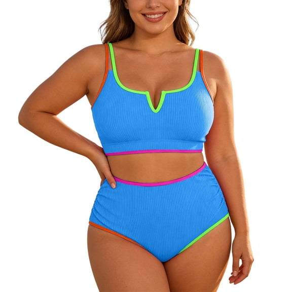 Girls Two Piece Swimsuit With Ruffle Skirt And Adjustable Straps Cute Tankini For Kids Beach Pool