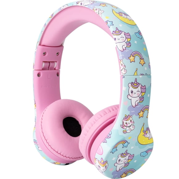 Auriculares para niños Snug Play+ con limitación de volumen para niños pequeños (niños/niñas) - Unicornios