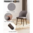 thumbnail image 3 of EOP Modern Upholstered Dining Chairs Set of 4, Wooden Dining Side Chairs with Curved Backrest, Armless Kitchen Chairs for Dining Room & Restaurant, Light Gray, 3 of 5