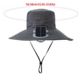 thumbnail image 3 of Gorro de pescador solar con USB recargable para hombres, protección solar de ala ancha, gorra de malla transpirable para exteriores de verano, 3 of 8