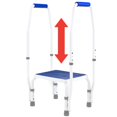 thumbnail image 1 of Platinum Health AdjustaStep(tm) DoubleSafe Deluxe Step Stool/Footstool with Dual Handle/Handrail, Height Adjustable. Modern White/Blue Design. Padded Non-Slip Hand Grips, 1 of 4