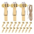 thumbnail image 1 of FELTECHELECTR 20 mini pinzas de madera para la ropa, pinzas para fotos, pinzas de abeja de dibujos animados con cuerda de yute., 1 of 6