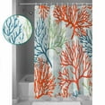 thumbnail image 3 of Ocean Coral Shower Curtains for Bathroom Waterproof Fabric Bath Curtains Decor Bath Tub Curtain Abstract Boho Gradient Coastal Polka Dots Decorative Shower Curtain Sets with 12 Hooks, 72x72 Inch, 3 of 6