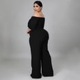 thumbnail image 4 of AURA Women One Shoulder Jumpsuit Plus Size High Waist Wide Leg Casual Elegant Outfit, 4 of 6
