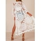 thumbnail image 5 of Traje de baño para mujer, traje de baño tipo kimono, Vestido largo de playa, Bikini de encaje Floral, ropa de protección solar, 5 of 5
