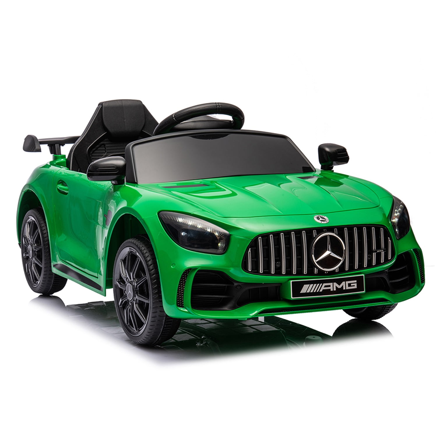 CIPACHO Licensed Mercedes-Benz AMG GTR Dual drive 12V Powered Ride Ons Sports Car with 2.4G Remote Control, Green
