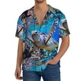 thumbnail image 3 of Disketp Men's Hawaiian Sea Turtle Swims Print Shirts Button Down Holiday Beach Shirts-3X-Large, 3 of 7