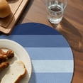 thumbnail image 3 of Navy Blue Ombre Round 13 Inch Placemats Set of 2, Gradient Navy Blue Woods Farmhouse HeatResistant Non Slip Place Mats for Dining Table, Wipeable Braided Kitchen Table Mats for Housewarming, 3 of 9