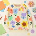 thumbnail image 2 of TOWED22 Girl's Sweatshirt Graphic Cute Preppy Crewneck Sweatshirt Pullover Top Fall,2-3Y, 2 of 9