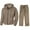 #097-Khaki, variant on Yusimy Men's Solid Color 2-Piece Fuzzy Hoodie Set Zipper Pocket Long Sleeve Hooded Sweatshirt & Pants Casual Warm