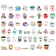 thumbnail image 3 of Wrapables Waterproof Vinyl Stickers for Water Bottles, Laptop, Phones, Skateboards, Decals for Teens, 100pcs, Coffee Time, 3 of 5