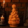 thumbnail image 3 of Halloween Decorations, 8 Inch Lighted Resin Pumpkin Tree, Vintage Jack O Lantern Pumpkin Lamp, LED Pumpkin Lights, Indoor Tabletop Halloween Decor for Home Party, 3 of 5