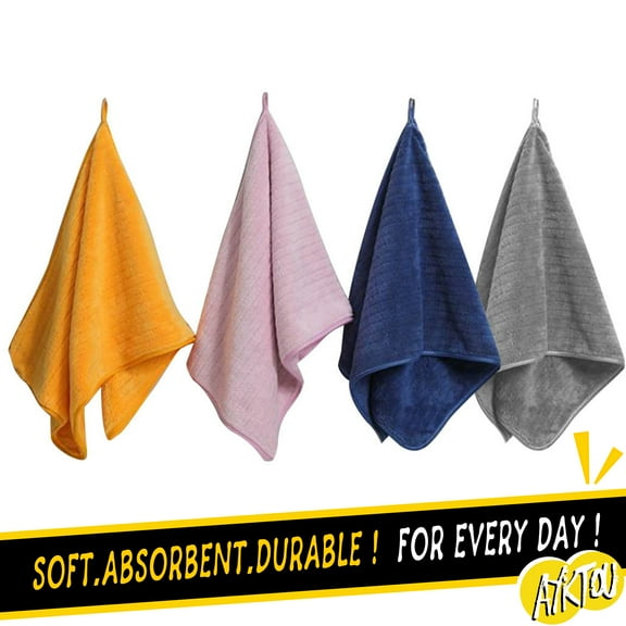 AYktou Bath Towels -1 pcs Thick Stripe Texture Bathroom Set 14*20" Velvet Towels for Bathroom Pool Towels Travel Essentials,Soft,Super Absorbent,Dry Faster,for Gym Camp Beach Daily Use
