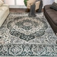 thumbnail image 3 of Bodhi Bohemian Farmhouse Distressed Oriental Medallion Indoor Area Rug Or Runner for Entryway, Living Room, Bedroom, Any Room, 3 of 7