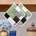 thumbnail image 2 of Sage Green Black Grey Pot Holders for Kitchen Heatproof Potholder, 4 Pack Modern Irregular Geometric Abstract Hot Pads Multipurpose Oven Pads Cloth Potholders Trivet for Cooking and Baking, 2 of 8