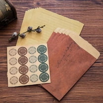 48 Pcs Vintage Envelopes Stationary Letter and Envelopes Set, Retro Stationery Paper Writing Stationary Kit with Paper Envelopes and Stickers, Antique Paper Love Letter Paper for Invitations, Holiday