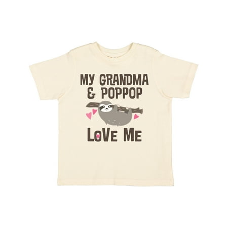 

Inktastic Grandma and PopPop Love Me Sloth Gift Toddler Toddler Girl T-Shirt