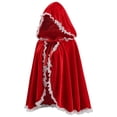 thumbnail image 4 of Christmas Hooded Cloak Red Cape Women Short Shawl Outfit Accessories for Christmas Party, 4 of 7