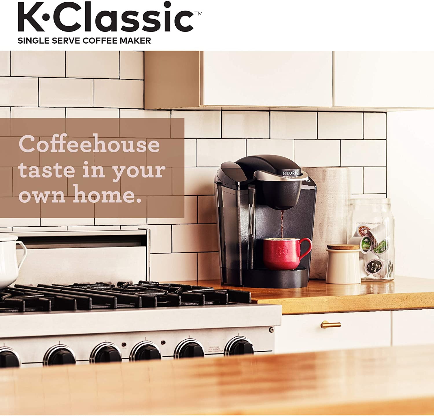 Keurig K-Classic Single Serve K-Cup Pod Coffee Maker, Rhubarb, Red