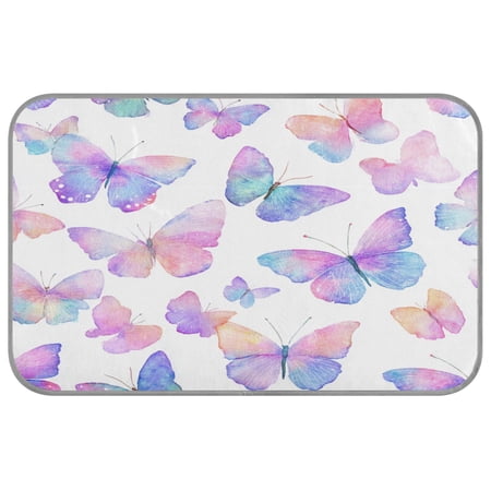 Pet Cooling Mat Breathable Ice Silk Dog Cooling Pad Foldable Summer Sleeping Mat Colorful Butterflies for Dogs & Cats 27.6×22in