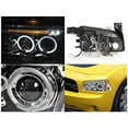 thumbnail image 2 of Spec-D Tuning LHP-CHG05-TM Dodge Charger Angel Eyes Chrome Clear Led Projector Head Lights, 2 of 4