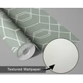 thumbnail image 6 of S4sassy Self Adhesive Wallpaper, Geometric Hexagon Line Print Wallpaper, Green Removable DIY Vinyl Wall Covering, Textured Peel and Stick Contact Paper for Entryway accent Wall, Home Decor (25"x120"), 6 of 9