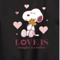 thumbnail image 3 of Peanuts - Love Is Snuggles And Cuddles  - Toddler And Youth Crewneck Fleece Sweatshirt, 3 of 6