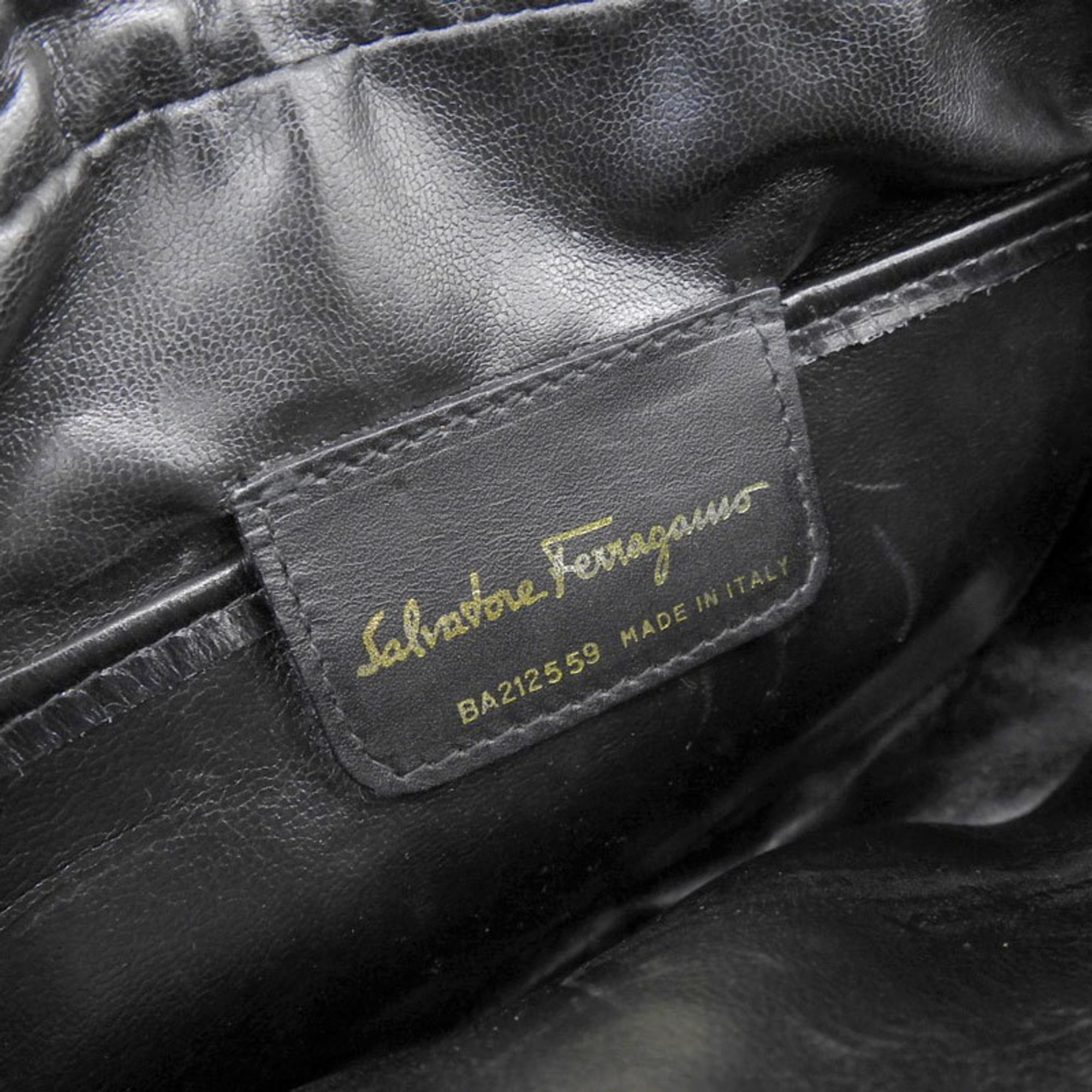 Authenticated Used Salvatore Ferragamo Shoulder Bag Vala Ribbon