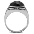 thumbnail image 3 of Anillo Color Plata Para Hombres y Ninos de Acero Inoxidable Cuandrado Redondo Corte Diamante, 3 of 4