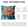 thumbnail image 5 of Autua Teal Coral Floral Pillow Covers Turquoise Green Leaves Orange Flower Couch Pillow Cases Blue Red Aqua Cotton Cushion Case Farmhouse Home Decor For Bed Sofa Couch Living Room 18x18in, 5 of 5