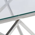 thumbnail image 5 of vidaXL Table Basse Argent Acier Inoxydable et Verre Trempé, 5 of 5