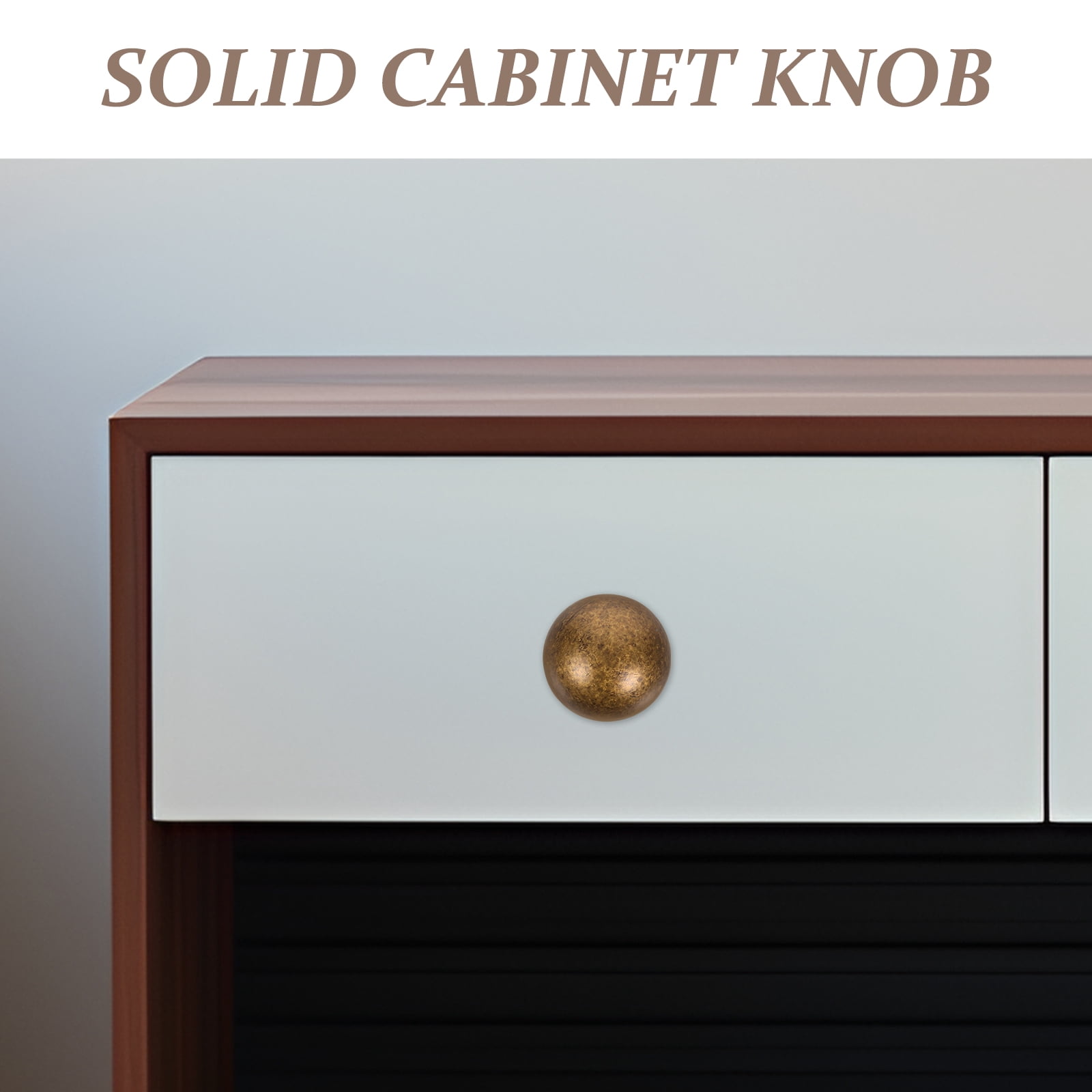 SWETRACE 10Pcs Antique Style Metal Cabinet Knobs Retro Round Brass Finish for Furniture