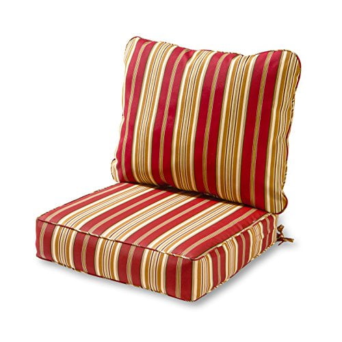 Greendale Home Fashions Ensemble de 2 Coussins de Siège Profonds pour l'Extérieur, Rayures Toscanes