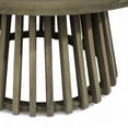 thumbnail image 4 of Christopher Knight Home 31.5" Outdoor Round Coffee Table, Acacia Wood Patio Table with Slatted Base, Gray, 4 of 9
