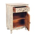 thumbnail image 3 of Florence 1-Drawer 1-Door Carved Nightstand Speckled Black - Right Distressed, 3 of 5