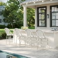 thumbnail image 6 of Martha Stewart Indoor-Outdoor Stackable Bistro Counter Stool with Gray Woodgrain Aluminum Finish Frame and White/Gray Woven Rattan Back and Seat, 6 of 12