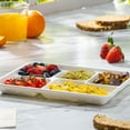 thumbnail image 5 of GUSTO 10 Inch 100% Compostable 5-Compartment White Meal Trays, Heavy Duty Disposable Dinnerware, 125 Count, 5 of 9
