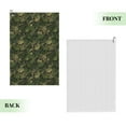 thumbnail image 2 of Pofeuu Green Camouflage Skull Print Premium Golf Towel with Carabiner Clip Absorbent Microfiber Waffle Pattern Golf Towel for Golf Bag Trolly Belt Loop, 2 of 8