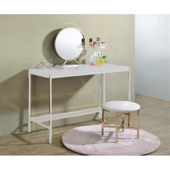 Acme Furniture AC00723 16 x 16 x 16 in. Midriaks Vanity Mirror & Stool