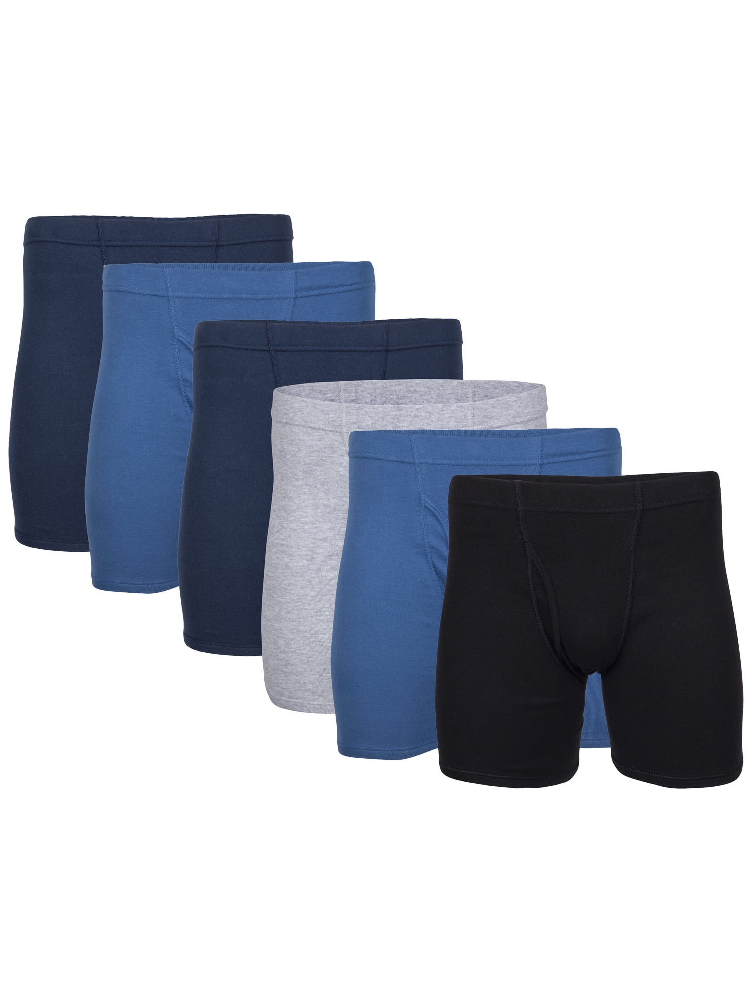 12 x Mens Button Fly Boxer Shorts Underwear with Elastic Waist Band 