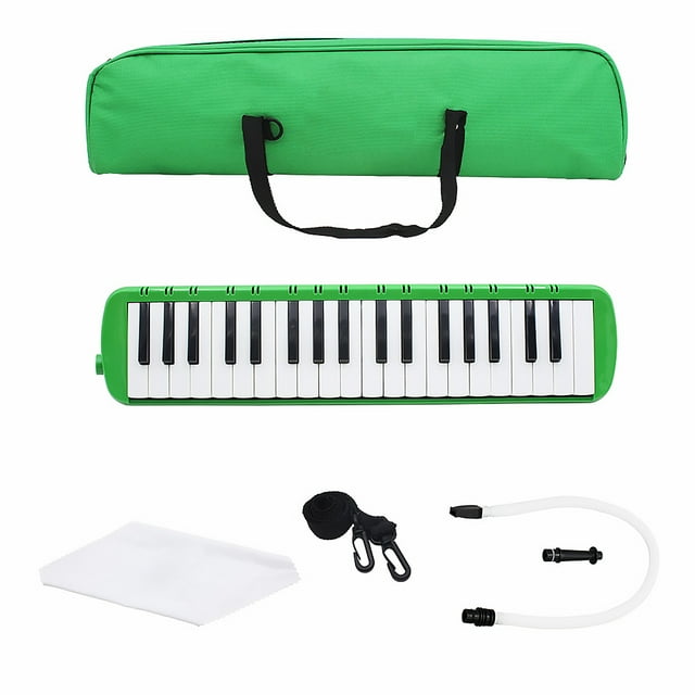 fashionhome Melodica Portable ABS 38 Keys Melodica Student Teaching Wind Musical Instrument, Green