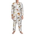 thumbnail image 3 of Sikiie Mushrooms And Butterflies Mens Pajama Set, Soft Warm Long Sleeve Sleepwear, Cozy Button-Down Pjs for Men-X-Large, 3 of 7